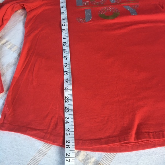 NWT HOLIDAY TIME LG COTTON RED SILVER & GOLD SHORT SLEEVED TEE WITH SPARKLE - Picture 6 of 11